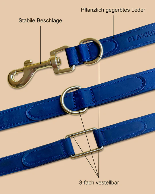 Verstellmöglichkeiten - PLAKKIES Hundeleine 3x Verstellbar - Natural Ocean Verstellmöglichkeiten der PLAKKIES Hundeleine 3x Verstellbar - Natural Ocean mit drei Längenoptionen